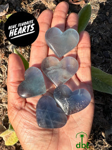 Blue Fluorite Hearts