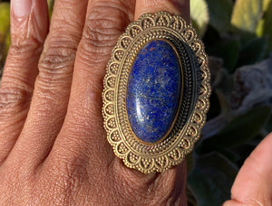 Lapis Lazuli Baroque Ring