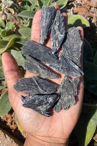 Black Kyanite Fan