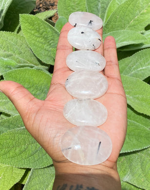 Tourmaline in Quartz Worrystone