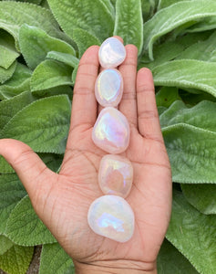 Rose Aura Quartz Medium Tumblestone