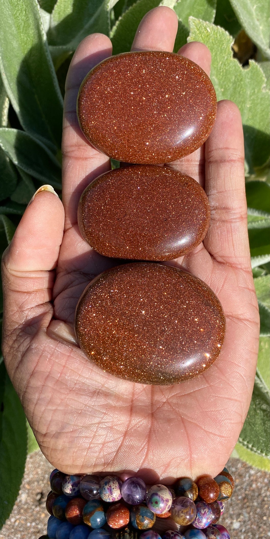 Goldstone Palm Stones