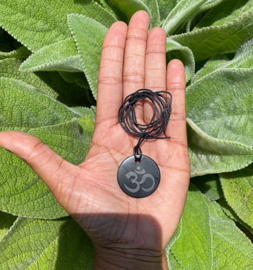 Shungite Om Pendant